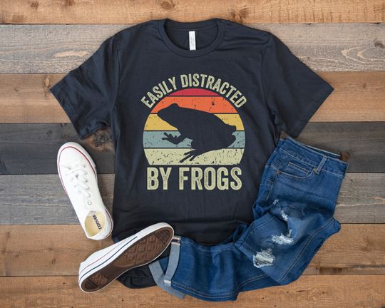 Frog Shirt, Frog Lover Gift, Funny Frog Shirt, Easily Distracted by Frogs, Toad Shirt