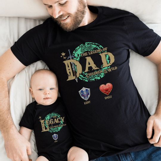 Personalized Zelda Father Son Matching Shirts, Custom Zelda Shirt, The Legend Of Dad