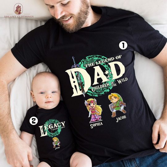 Personalized Dad The Legend Son The Legacy Shirt | Zelda Dad Shirt