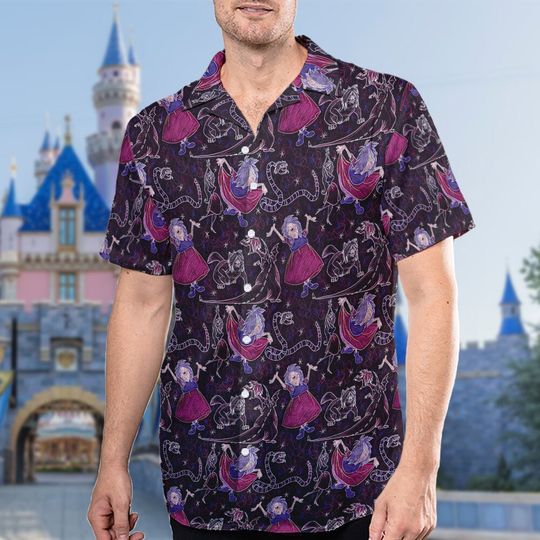Fantasy Movie Hawaii Beach Shirt, Funny Witch Button Up Shirt, Cartoon Hawaiian Shirt