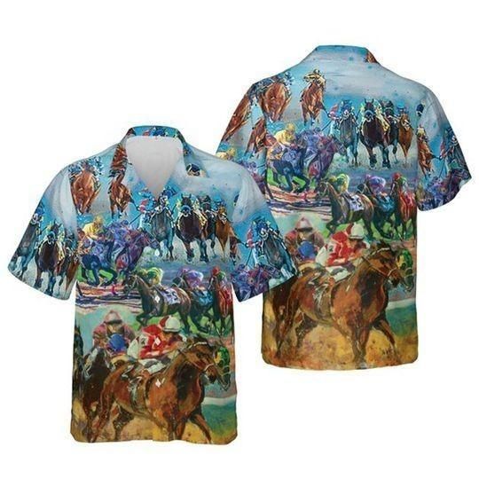 Kentucky Derby Horse Racing 3D Hawaiian Shirt, Horse Racing Button Down Shirt