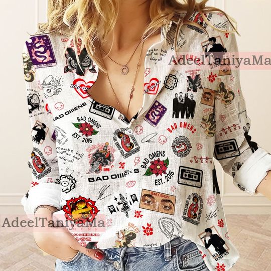 Bad Omens Vintage Women Casual Shirt, Woman Shirt, Casual Women's Blouses, Gift for mom