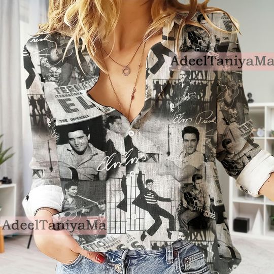 Elvis Presley Women Casual Shirt, Woman Shirt, Casual Women's Blouses, Gift for mom