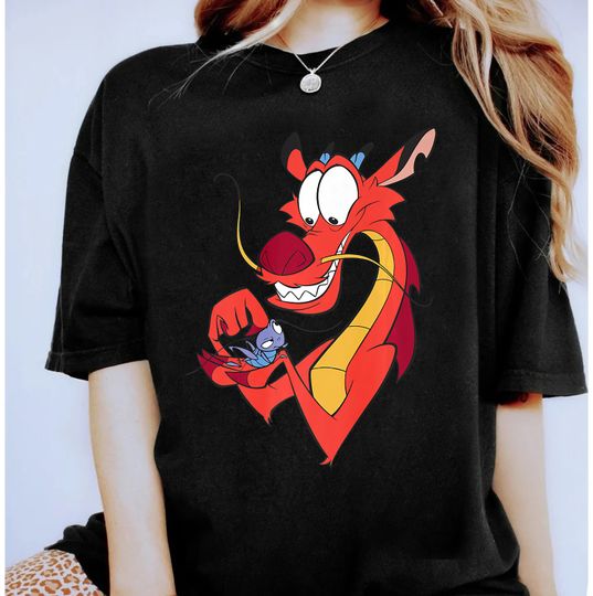 Disney Mulan Mushu And Cri-Kee Portrait Logo T-Shirt, Disney Birthday Gifts