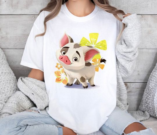 Cute Pua Tropical Floral Disney Shirt, Moana Pua Pig Disney Shirt