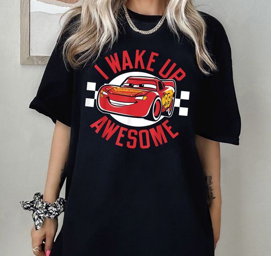 I Wake Up Awesome Lightning Mcqueen Shirt, Lightning McQueen 95 Shirt