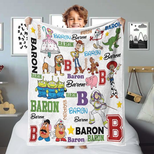 Personalized Toy Movie Blanket, Characters Blanket, Cartoon Movie Blanket Christmas Gift