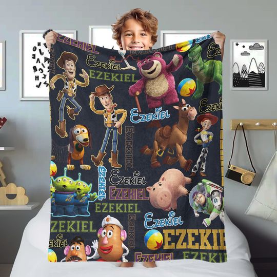 Personalized Cartoon Movie Blanket, Toy Characters Blanket, Magic World Blanket Christmas Gift