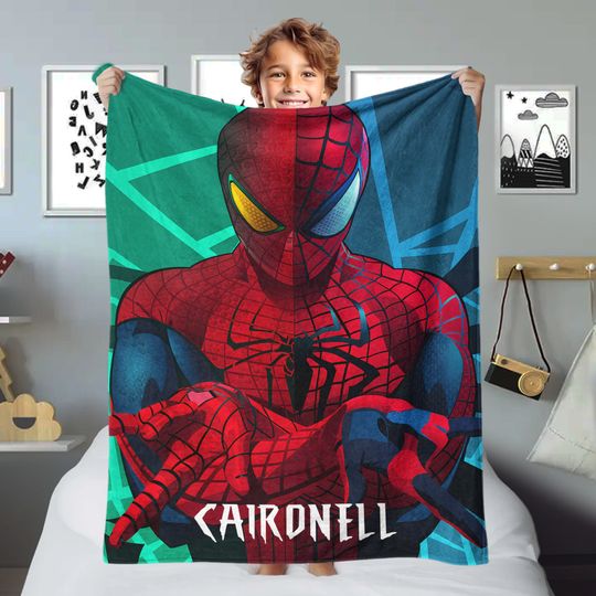 Comics Spider Superhero Character Blanket, Spider Hero Fleece Blanket, Hero Theme Quilt