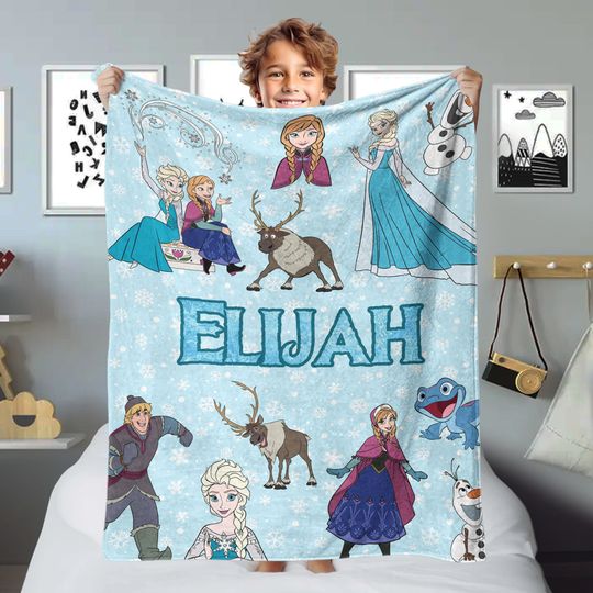 Personalized Princess Movie Blanket, Character Blanket, Magic World Blanket Chirstmas Gift