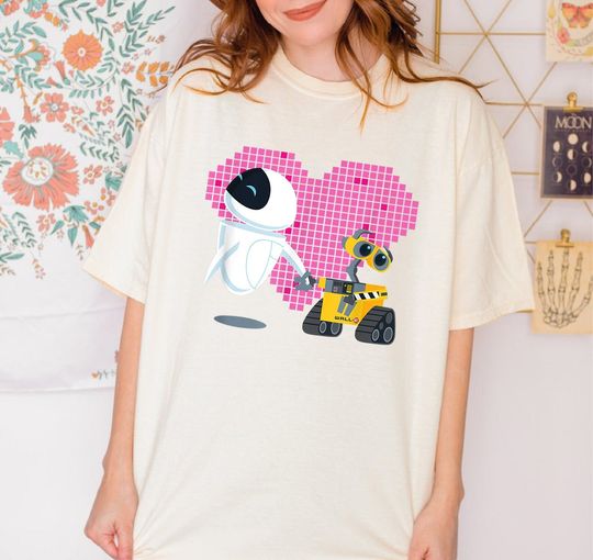 Heart Wall-E And Eve Shirt, Disney Wall-E Shirt, Disney Eve Shirt