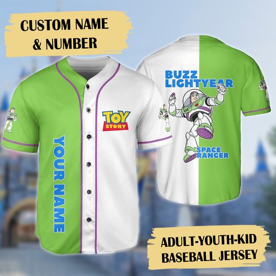 Personalized Toy Movie Baseball Jersey, Toy Astronaut Character Baseball Jersey