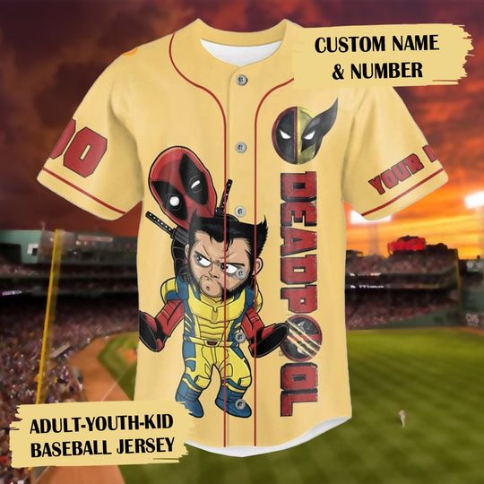 Personalize Superhero Lover Baseball Jersey, Hero Movie Characters