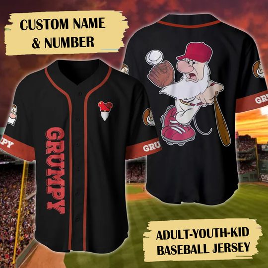 Famous Angry Dwarf Character Baseball Jersey, Animated Crabby