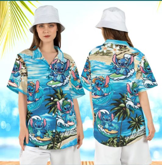Disney Stitch Tropical Hawaiian Shirt