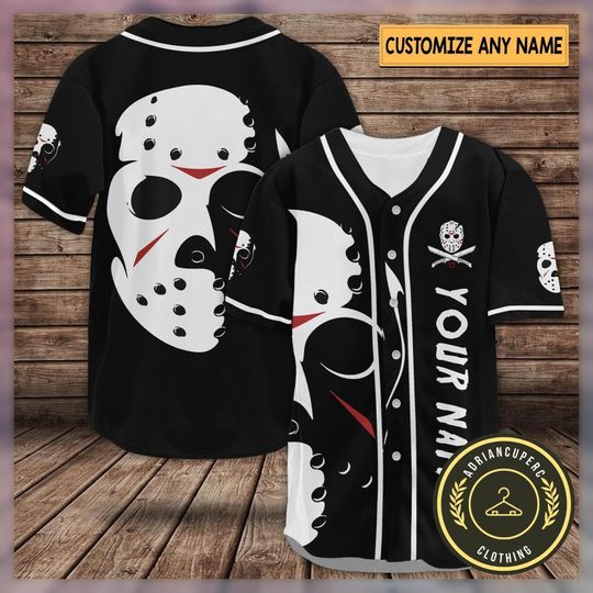Custom Jason Voorhees Baseball Jersey, Jason Voorhees Baseball Shirt, Horror Shirt