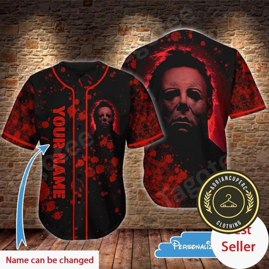 Michael Myers Baseball Jersey, Personalized Shirt, Michael Myers Shirt, Horror Movie Shirt