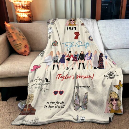 Taylor Blanket - taylor version Merchandise - Cute Winter Blanket - 1989 Tour Inspired Gift for Her