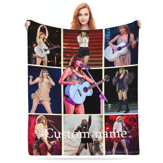 Personalized American Singer Taylor Alison Swift Custom Photo Sofa Blanket