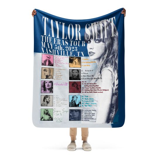 Taylor Eras Tour Sherpa blanket- Nashville setlist