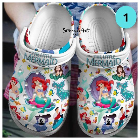 Custom Name The Little Mermaid Disney Clogs Shoes