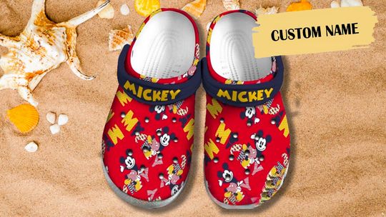 Custom Name Cute Mickey Mouse Disney Clogs Shoes