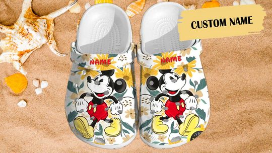 Custom Name Cute Mickey Mouse Disney Clogs Shoes