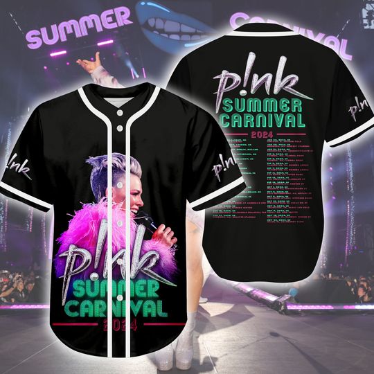 P!nk Pink Singer Summer Carnival 2024 Tour Baseball Jersey, Trustfall Album Jersey