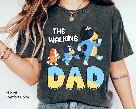 The Walking Dad BlueyDad Father Men's T-shirt, Father's Day Gift