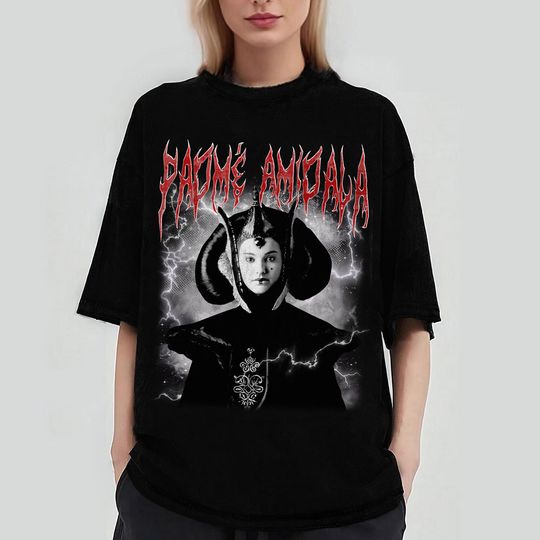 Starwars Padm Amidala Black Metal Shirt | Vintage Padme Amidala Darth Vader Shirt | Anakin Skywalker Shirt