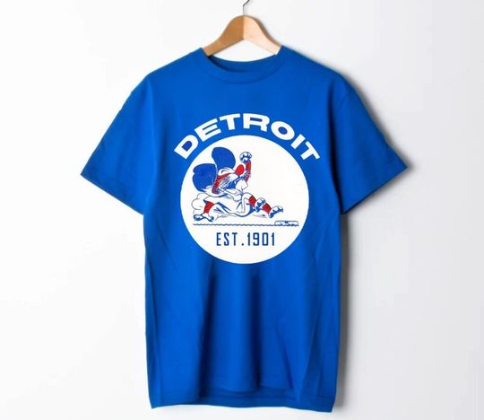Detroit Baseball Vintage Mascot EST 1901 Royal Shirt, Baseball lover, gift for dad