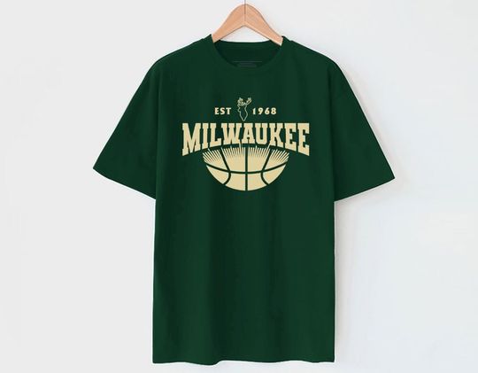 Vintage Milwaukee Basketball EST 1968 Classic Unisex Forest Green Shirt