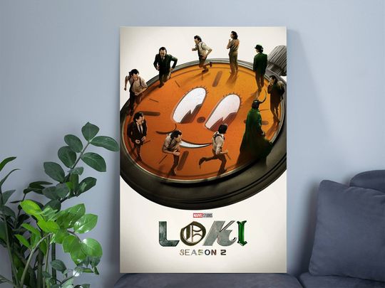 Loki Season 2 First Official Poster, Loki And Miss Minutes Home Decor Poster