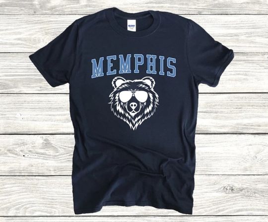 Memphis Basketball Cool Bear Mascot Unisex Classic Navy Shirt