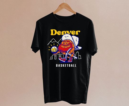 Denver Basketball Cute Mascot 22-23 Unisex Black Shirt