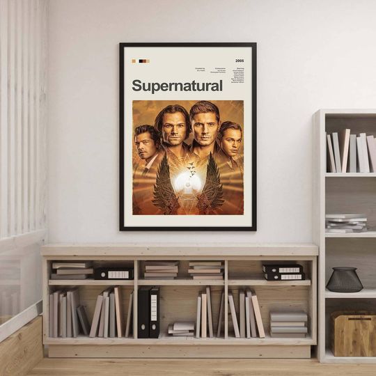 Supernatural Poster | Castiel Sam And Dean Winchester Poster | Supernatural Movie Minimal Poster Wall Decor