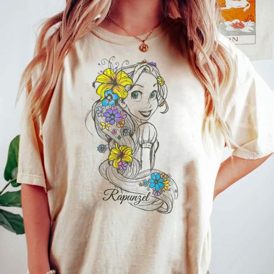 Retro Disney Tangled Rapuzel Princess Floral Shirt, The Magic Kingdom T-shirt