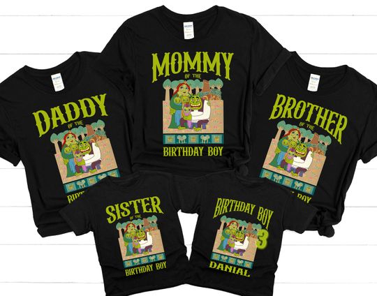 Personalized Shrek Family Birthday Shirt, Shrek Birthday Boy and Girl Shirt, Family Matching Shirt, Shrek Movie Birthday Gifts