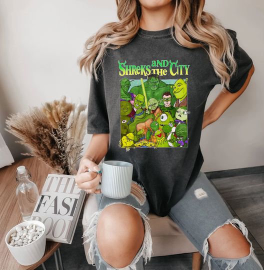 Shrek and the City Shirt Memes Shrek Face Shirt, Funny Shrek Shirt, Shrek Slut Shirt, Shrek Birthday Party