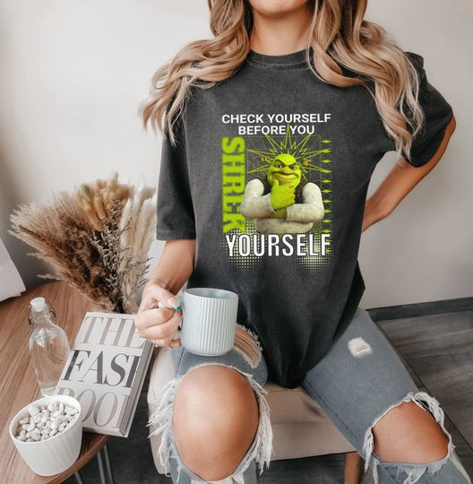 Shrek Meme Funny Shirt Check Yourself Before You Shrek Yourself Shirt, Shrek and Fiona Shirts, Sassy Shrek Shirt for Shrek Lover