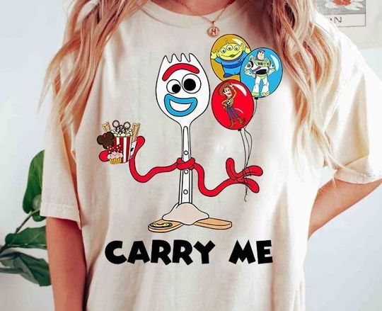Retro Disney Pixar Toy Story Shirt, Funny Forky Carry Me Mickey Balloon Tshirt