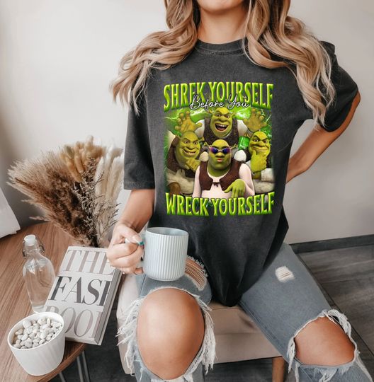 Funny Shrek Shirt Shrek Yourself Before Wreck Yourself Shirt, Shrek Slut Shirt, Shrek Face Shirt, Beware Ogre Shirt