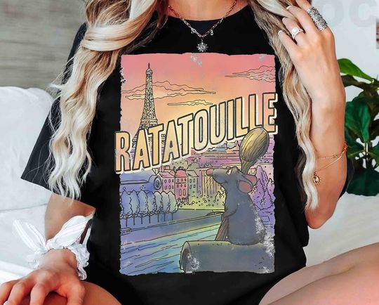 Vintage Disney Pixar Ratatouille Shirt, Cute Remy Little Chef City View T-shirt