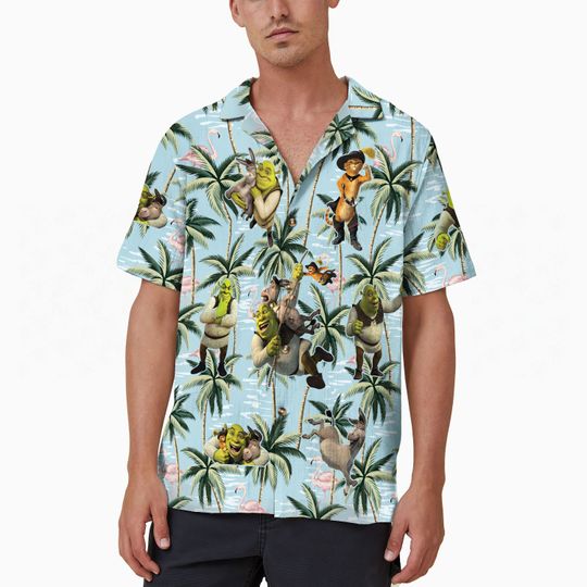 Shrek Vintage Aloha Hawaiian Shirt, Disney Funny Trending Hawaii Shirt, Shrek Can't Today Button Up Shirt