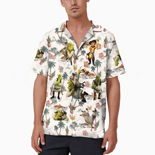 Shrek Hawaiian Vintage Shirt, Shrek Can't Today Disney Hawaii Shirt, Donkey and Shrek Short Sleeve