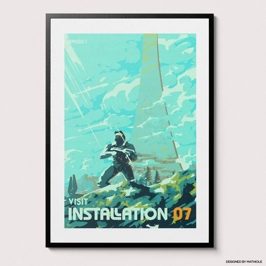 Visit Installation 07 Poster - Halo Wall Art, Gaming, Halo Ring, Best Gamer Gift