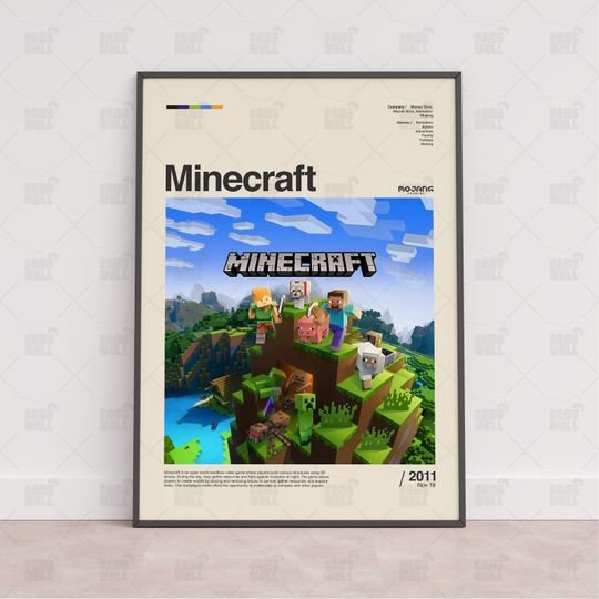 Minecraft Poster, Gaming Room Poster, Gaming Wall Poster