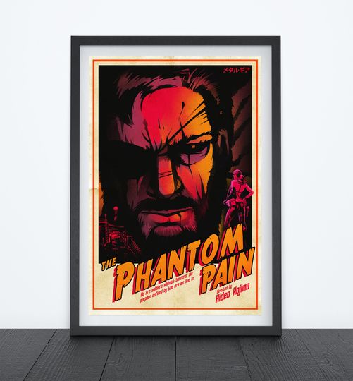 THE PHANTOM PAIN Video Game Poster, Film Noir, Movie Poster