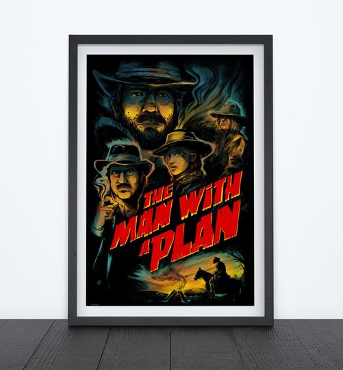 MAN WITH A PLAN Video Game Poster Art, Video Game Poster