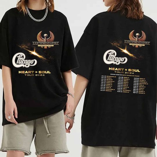 Earth Wind And Fire And Chicago Tour 2024 Shirt, Heart & Soul Tour 2024 Shirt